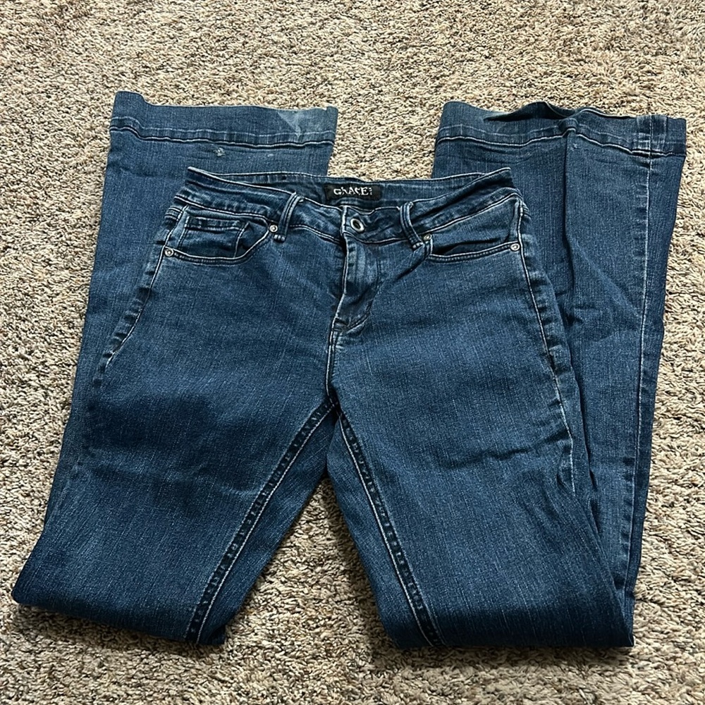grace in LA medium wash jeans